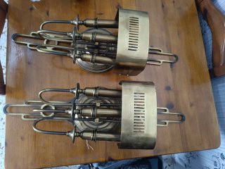 2 Apliques Vintage Metal Dorado