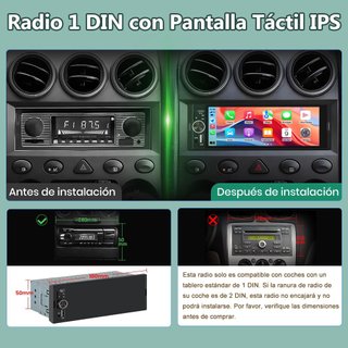 Radio Coche 1 DIN CarPlay Android Auto