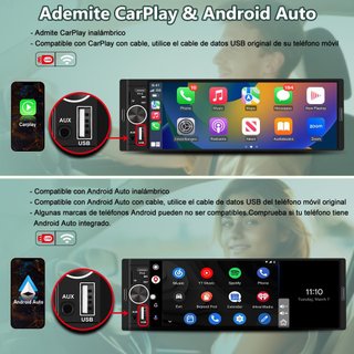 Radio Coche 1 DIN CarPlay Android Auto