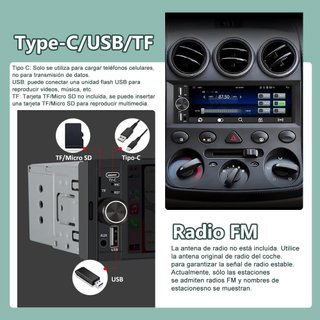Radio Coche 1 DIN CarPlay Android Auto
