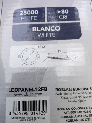 Iluminaria LED Empotrable Roblan (Nuevas) 1 apliq