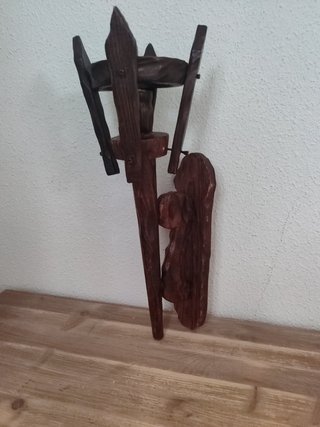 Portavelas de madera vintage