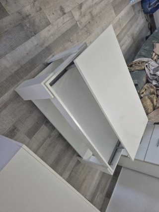 Mesa de centro y mueble TV blanco