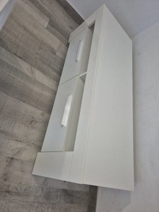 Mesa de centro y mueble TV blanco