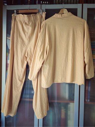 Conjunto lino viscosa amarillo talla única