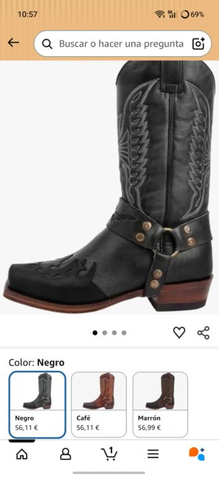 Botas camperas hombre negras
