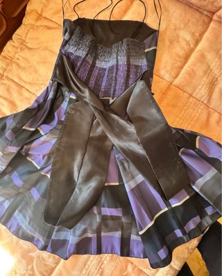 Vestido fiesta morado y negro T.38