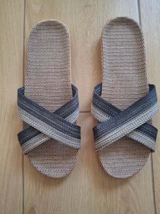 Chanclas Hombre, lino transpirable, talla 44-45
