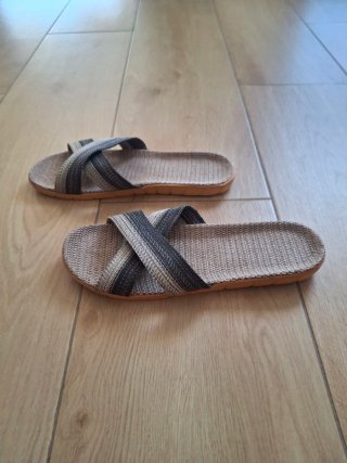 Chanclas Hombre, lino transpirable, talla 44-45