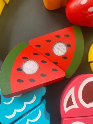 Set Cocina Madera Frutas y Verduras Cortar