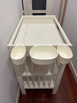 Cambiador Bebé Blanco Ikea con complementos
