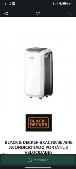 Aire Acondicionado Portátil Black+Decker BXAC9000E