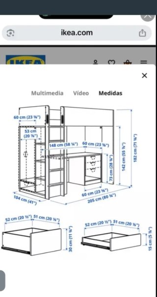 Cama alta IKEA blanca