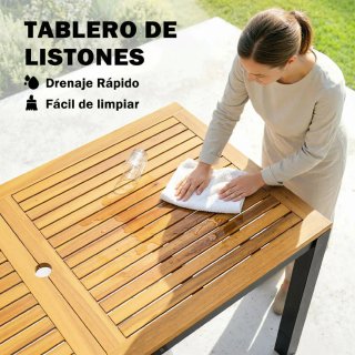 Mesa Comedor Jardín Madera 6 Pers.