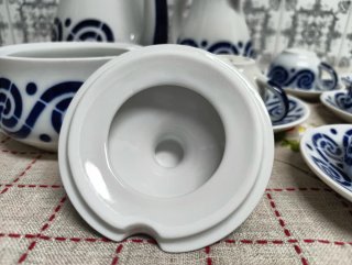 Juego de café Sargadelos azul y blanco