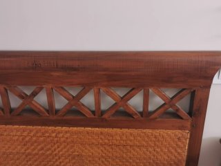 Cabecero Teca y Rafia 180cm Banak Importa