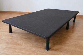 Base tapizada 150x190 cm negra con 6 patas a rosca