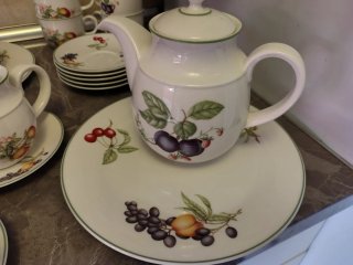 Juego de té porcelana frutas