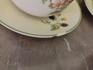 Juego de té porcelana frutas