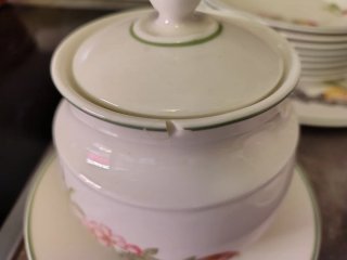 Juego de té porcelana frutas