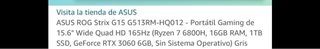 Asus Rog Strix G15 RTX 3060