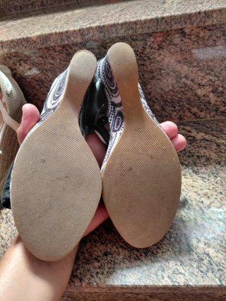 Zapatos Marypaz cuña encaje beige talla 38