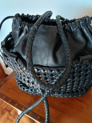 Bolso piel trenzado Gloria Ortiz negro