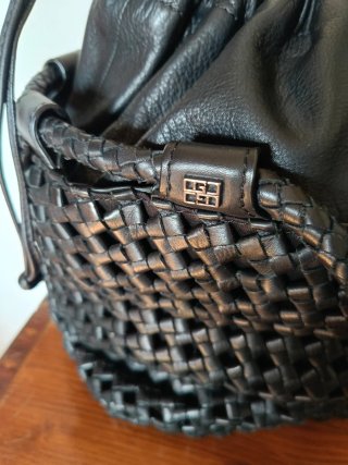 Bolso piel trenzado Gloria Ortiz negro