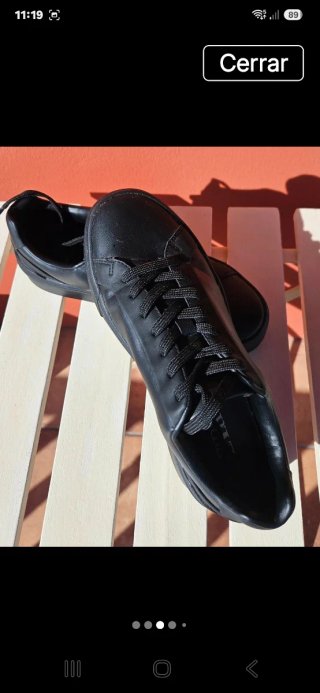Zapatillas Zara Unisex Talla 39 Negros Cordones