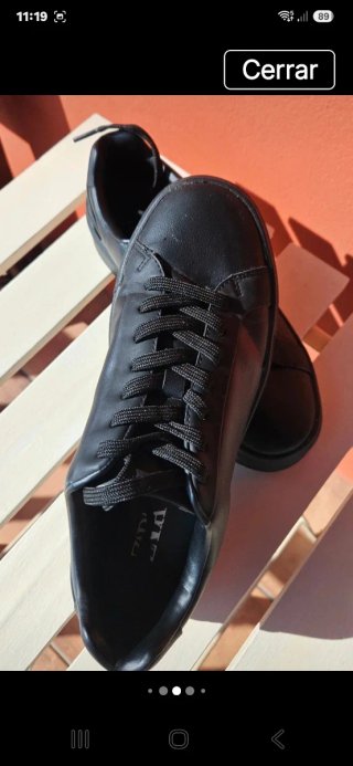Zapatillas Zara Unisex Talla 39 Negros Cordones