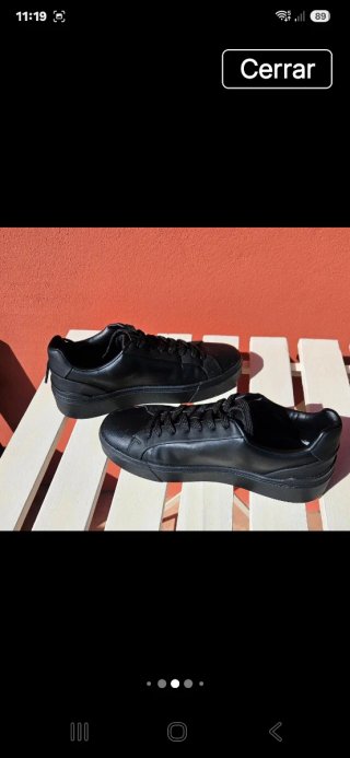 Zapatillas Zara Unisex Talla 39 Negros Cordones