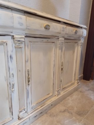 Aparador vintage blanco decapado madera