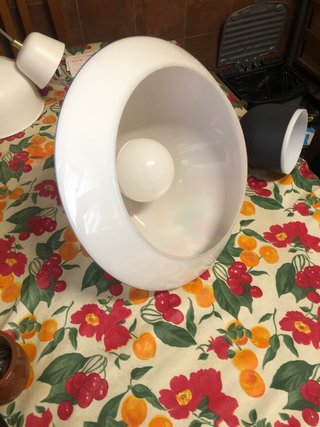 Lámpara colgante cristal blanco y plastico,