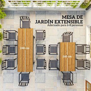 Mesa Comedor Exterior Extensible 160-240cm
