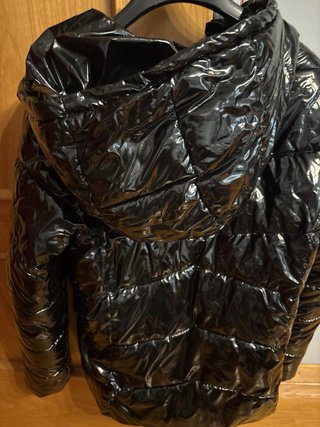 Parka niña charol negro Talla 13-14