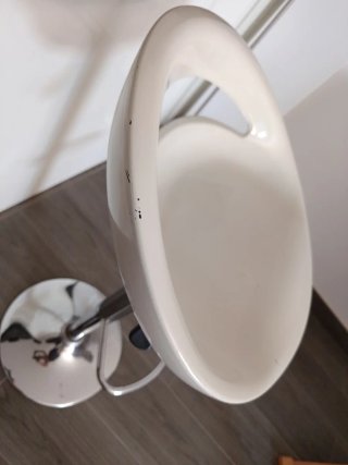 Silla de Cocina-Bar Plateada y Blanca