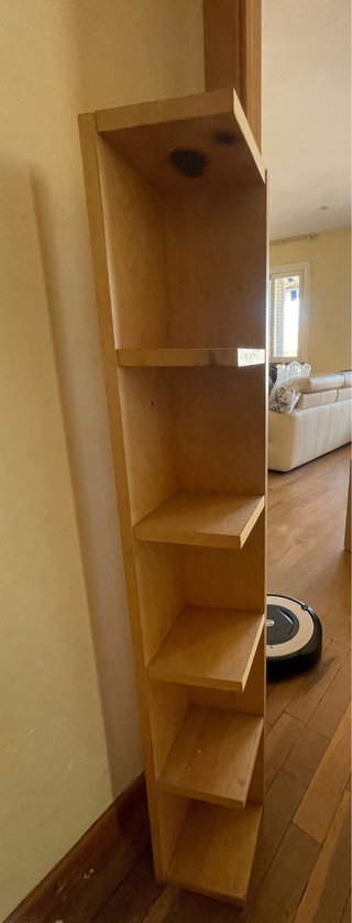 Mesa y estantería madera maciza