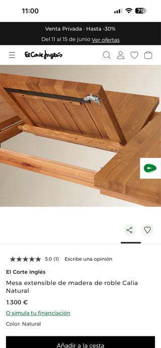 Salón comedor: mesa, banco, sillas y aparador