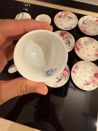 Set 6 Tazas Pequeñas Porcelana Flores