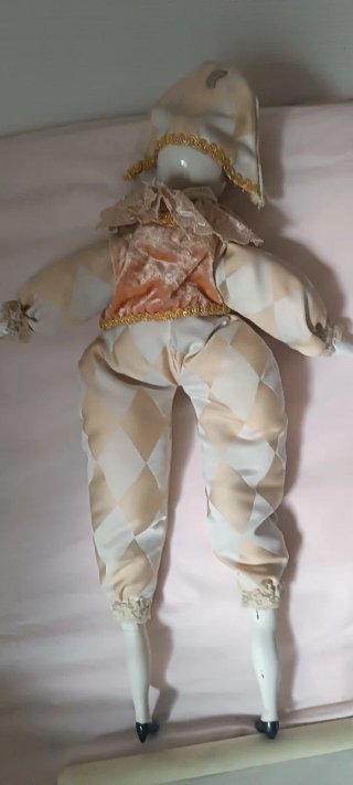 Arlequín Cerámica Dorado de 50 cm.