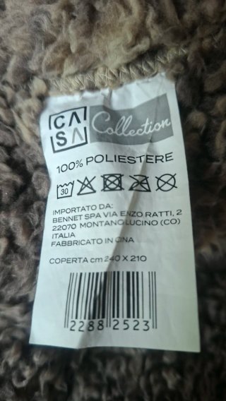 Coperta matrimoniale beige/marrone  240x210