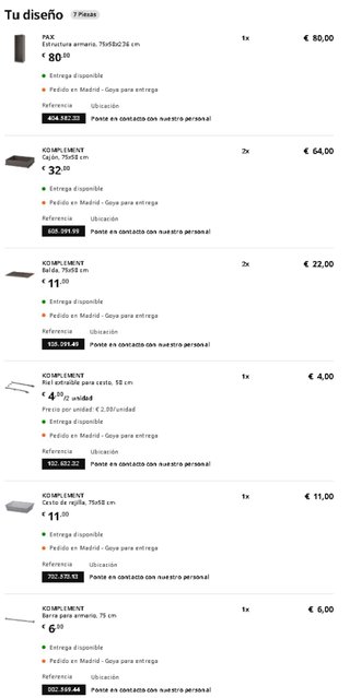 2 Armarios IKEA PAX completos – 75x58x236 cm