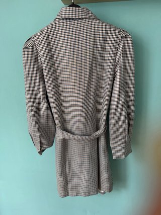 Vestido cuadros marrón y blanco