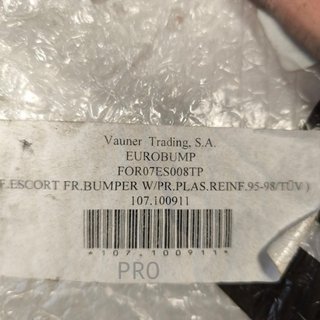 PARAGOLPES DELANTERO FORD ESCORT NUEVO 107100911