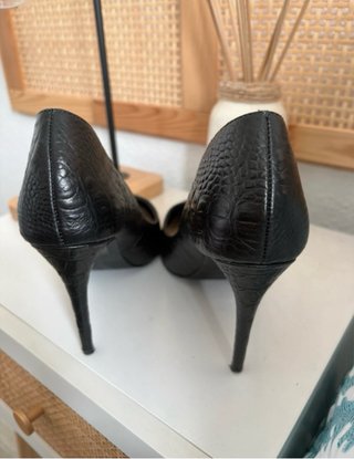 Zign Zapatos de Piel Tacón Negro
