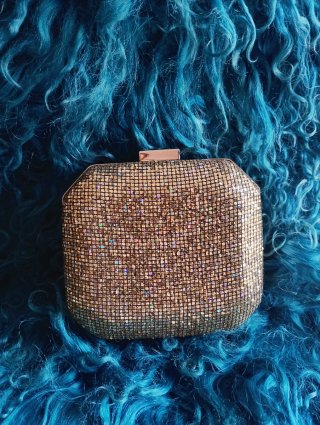 Bolso de fiesta dorado y multicolor