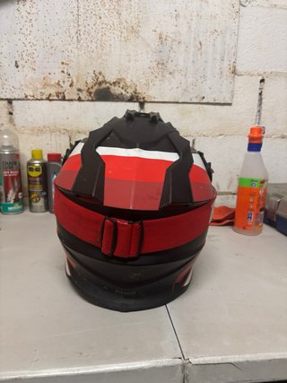 Casco ONeal Rojo y Gafas Motocross