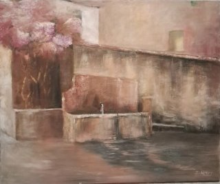 Cuadro de fuente de piedra