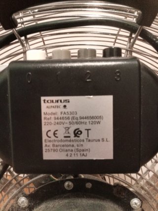 Ventilador Taurus Alpatec 120W
