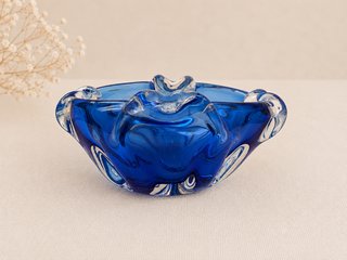 Cenicero/Centro de mesa Murano Azul Cobalto